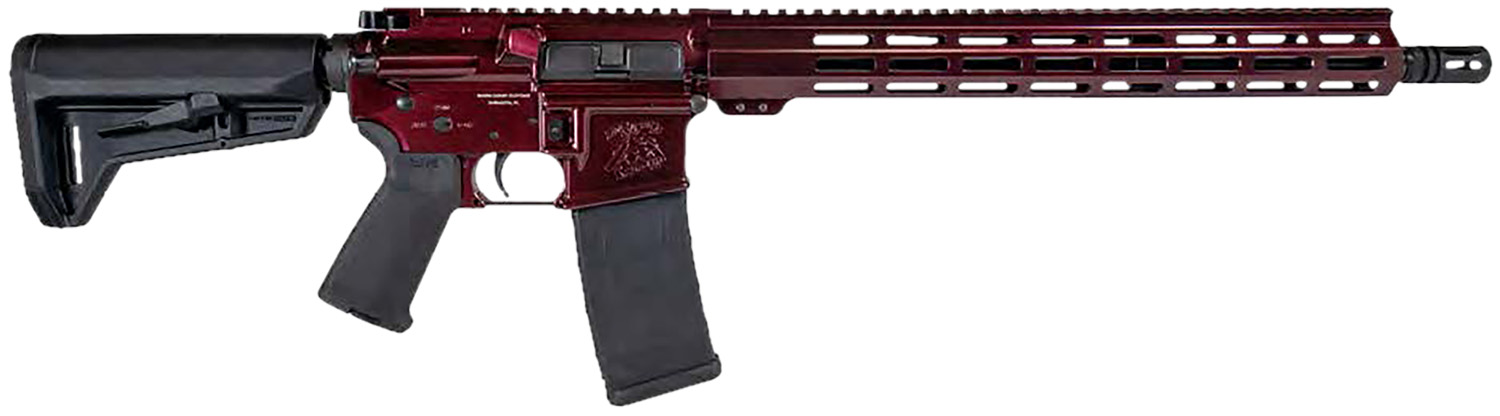 Shark Coast Tactical 300-040-1000-00 Blaze  5.56 NATO 30+1 16" Black Nitride Threaded Barrel, Red Blaze Cerakote Picatinny Rail Aluminum Receiver, Magpul SL-K Black Polymer Stock, Black Polymer Grip