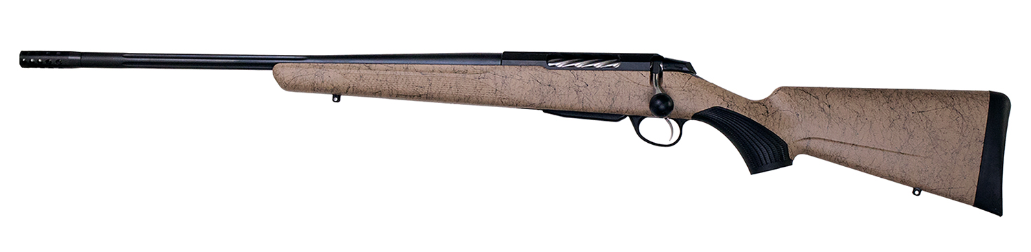 Tikka JRTXRT47124 T3x Roughtech 7mm PRC 3+1 24.30" Black Fluted Threaded Barrel, Black Steel Drilled & Tapped Receiver, Tan Roughtech Synthetic Stock, Left Hand