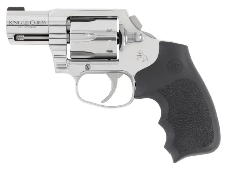 Colt Mfg KCOBRASB2RBB King Cobra  357 Mag 6rd Shot 2" Stainless Steel Barrel, Cylinder & Frame, Black Hogue Overmolded Grip, Exposed Hammer, DAO