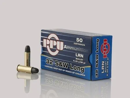 PPU Handgun Ammunition .32 S&W Long 98 gr LRN 705 fps 50/ct