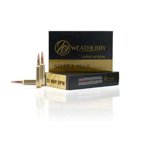 Weatherby Select Plus Hammer Custom Rifle Ammunition 25 Wby RPM 107gr PT 3350 fps 20/ct