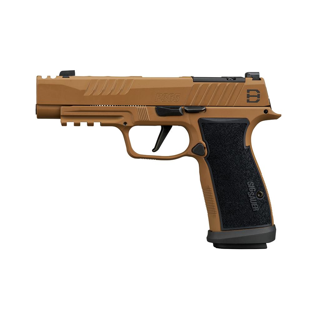 Sig Sauer P365-XFive DH3 Handgun 9mm Luger 21(2) & 17(1)rd Magazines 3.7" Barrel Coyote Finish AXG Grip Xray Sights