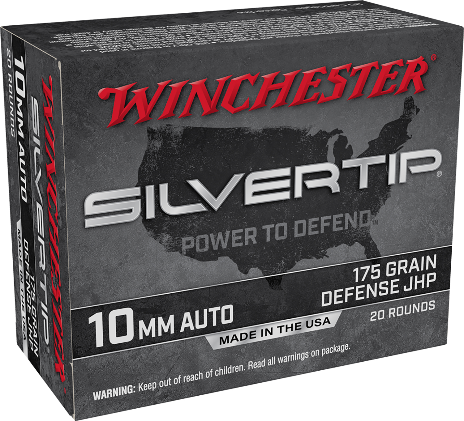 Winchester Ammo W10MMST Super X  10mmAuto 175gr Silvertip Jacket Hollow Point 20 Per Box/10 Case