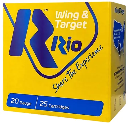 Rio Ammunition WT208 Wing & Target  20Gauge 2.75" 7/8oz 8Shot 25 Per Box/10 Case