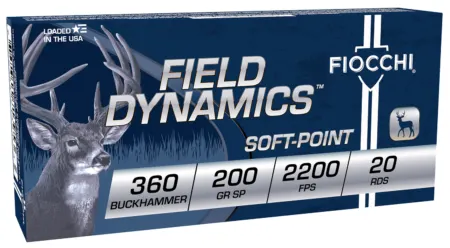 Fiocchi 360BHB Field Dynamics  360Buckhammer 200gr Soft Point 20 Per Box/10 Case