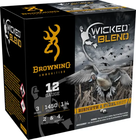 Browning Ammo B193431232 Wicked Blend  12Gauge 3" 1 1/4oz 2/4BI Shot 25 Per Box/10 Case