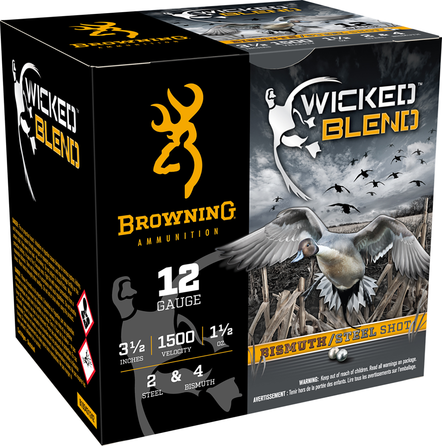 Browning Ammo B193431242 Wicked Blend  12Gauge 3.50" 1 1/2oz 2/4BI Shot 25 Per Box/10 Case