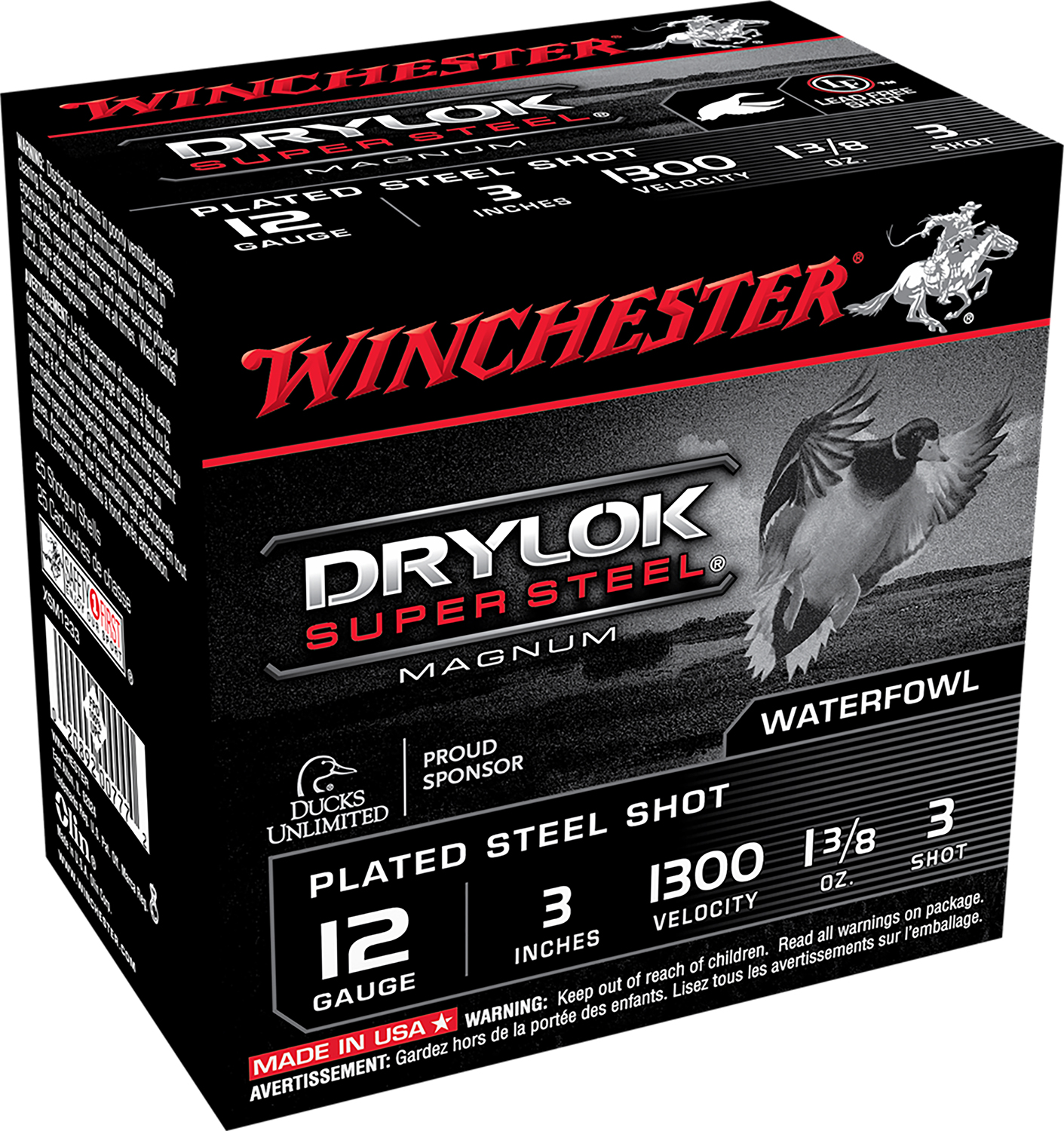 Winchester Ammo XSM1233 Drylok Super Steel Magnum 12Gauge 3" 1 3/8oz 3Shot 25 Per Box/10 Case