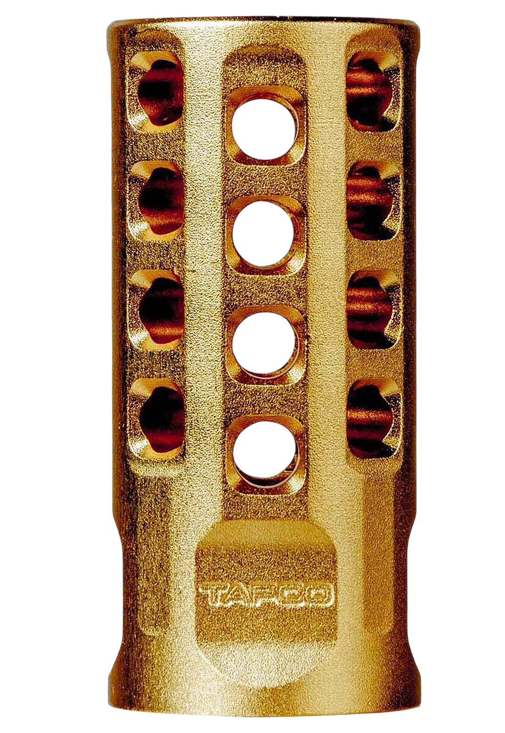 Tapco TAP22032  Muzzle Brake Gold Anodized Aluminum 1/2"x28 Threads 2" OAL .920" Diameter 22LR