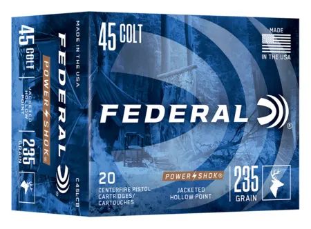 Federal C45LCB Power-Shok  45Colt 235gr Jacketed Hollow Point 20 Per Box/10 Case