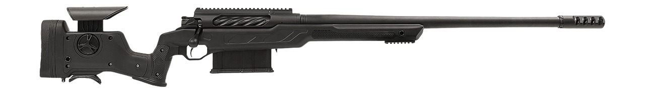 Cadex Inc CDXBMGQUA5029HI20I1J5N BMG Quake  50 BMG 3+1 29" Black DLC Match Grade Threaded Barrel, Black Cerakote Receiver w/Picatinny Rail, Adj Cheek Piece & LOP Black Polymer Stock