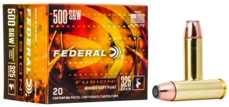 Federal F500FS2 Fusion Handgun 500S&W Mag 325gr Fusion Soft Point 20 Per Box/10 Case