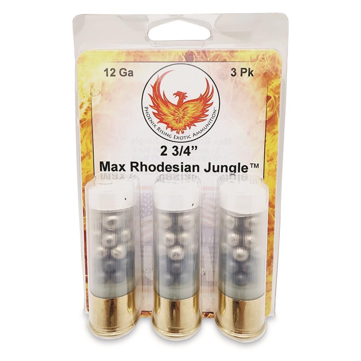 Reaper Defense Exotic Ammo Rhodesian Jungle Shotshells 12 ga 2-3/4" 1150 fps  #4/#2/00 3/ct
