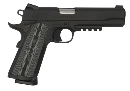 Colt Mfg O1080RGCCU CCU Rail Government 45 ACP 8+1 5" Stainless National Match Barrel, Matte Black DLC Serrated Stainless Steel Slide & Frame w/Picatinny Rail Black Scalloped G10 Grip, Ambidextrous