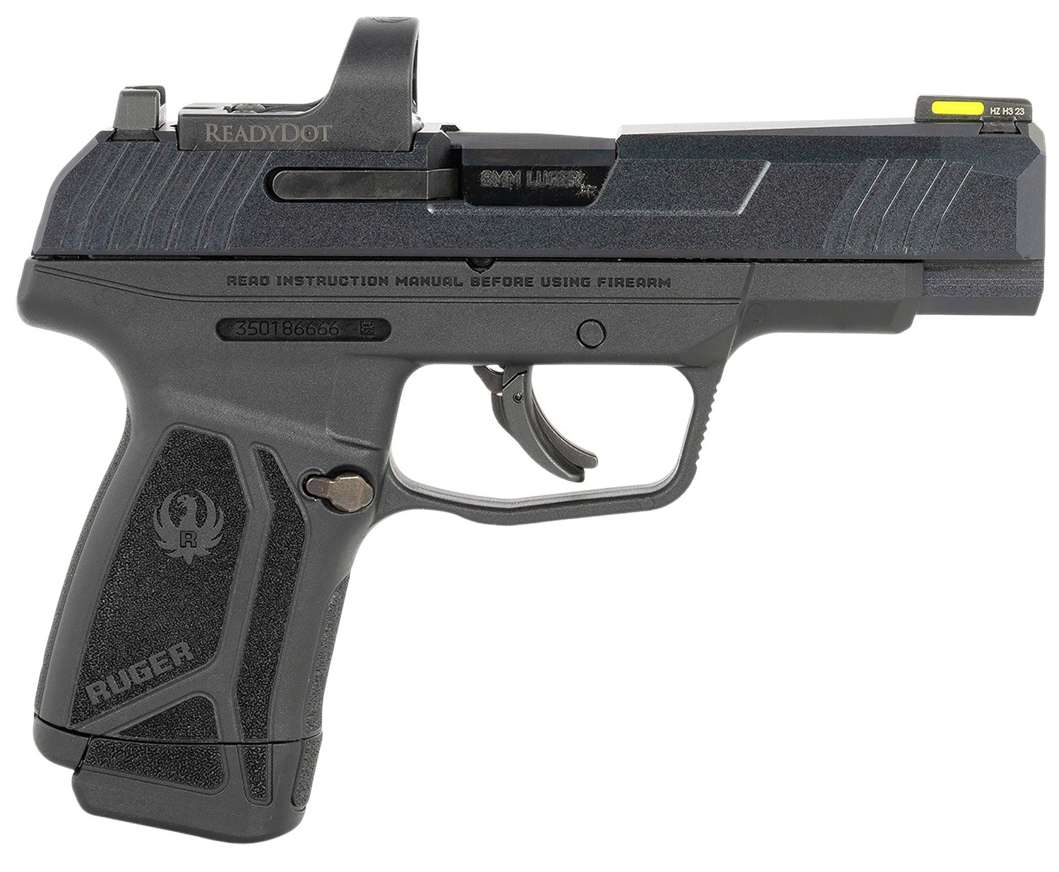 Ruger 3521 Max-9 Long RD 9mm Luger 12+1 4" Black Alloy Steel Optic Ready/Serrated Slide, Black Polymer Frame