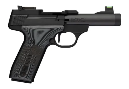 Browning 051611490 Buck Mark Black Label 250 SR 22 LR 10+1 4" Matte Black Bull Threaded Barrel, Optics Cut Receiver, Matte Black Aluminum Frame, Black G10 Grip w/ Inscribed Waving Flag, RMSc Footprin