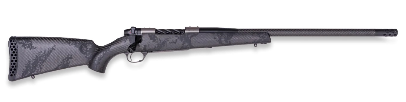 Weatherby MGT01N25CMR4B Mark V Backcountry Guide TI 25 Creedmoor 3+1 22" + 2" Graphite Black Cerakote Fluted Threaded Barrel, Titanium Drilled & Tapped Receiver, Exposed Carbon  w/Carbide Black Accent