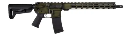Shark Coast Tactical 300-044-1000-14 Distressed 5.56 NATO 30+1 16" Black Melonite Threaded Barrel, Green Distressed Cerakote Aluminum Receiver w/Picatinny Rail, M-LOK Handguard, Magpul MOE SL Black Po