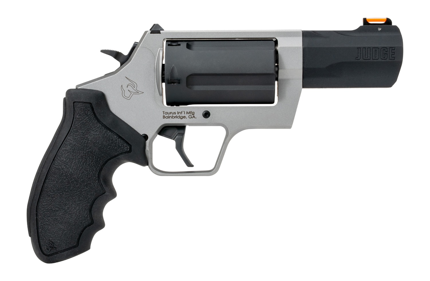 Taurus 2-JUDGE35 Judge  45 Long Colt/410 Gauge 5 Shot 3" Stainless Steel Barrel & Frame, Black Stainless Steel Cylinder, Black Rubber Grip, Transfer Bar Safety