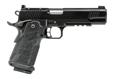 Kimber Mfg, Inc 3600303 DS Warrior 10mm Auto 18+1 5" Matte Stainless Barrel, KimPro Black Optic Cut/Serrated Slide, Black Stainless Steel Frame w/Beavertail & Picatinny Rail, Black Carbon Fiber Grip,