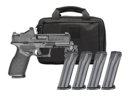 Springfield Armory EC9409BFCCAPAC Echelon 40F.C Gear Pac *CA Compliant 9mm Luger 10+1 4" Black Melonite Barrel, Steel Optic Ready/Serrated Slide, Black Polymer Frame w/Picatinny Rail, Ambidextrous