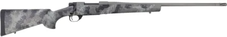 Howa HFN243GL 1500 Fence Line 243 Win 5+1 22" Tungsten Cerakote Threaded Barrel, Tungsten Cerakote Aluminum Drilled & Tapped Receiver, Gray Light Camo Fixed Synthetic Stock, Right Hand