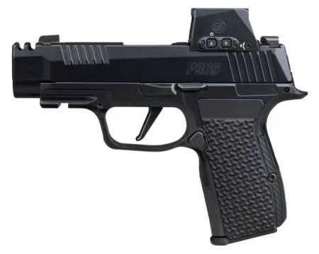 Sig Sauer  P365 AXG LUXE w/Optic Micro-Compact 380 ACP 12+1 3.10" Black Barrel, Black Pearlescent Cerakote Stainless Steel Integrated Compensator/Optic Ready/Serrated Slide, Black Frame w/Picatinny Ra