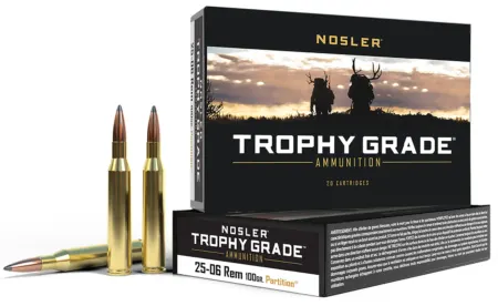 Nosler 60005 Trophy Grade 25-06Rem 100gr Nosler Spitzer Partition 20 Per Box/10 Case