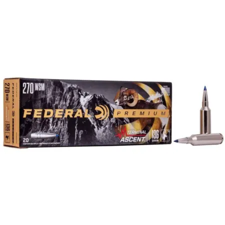 Federal Terminal Ascent Rifle Ammunition .270 WSM 136 gr 3240 fps 20/ct