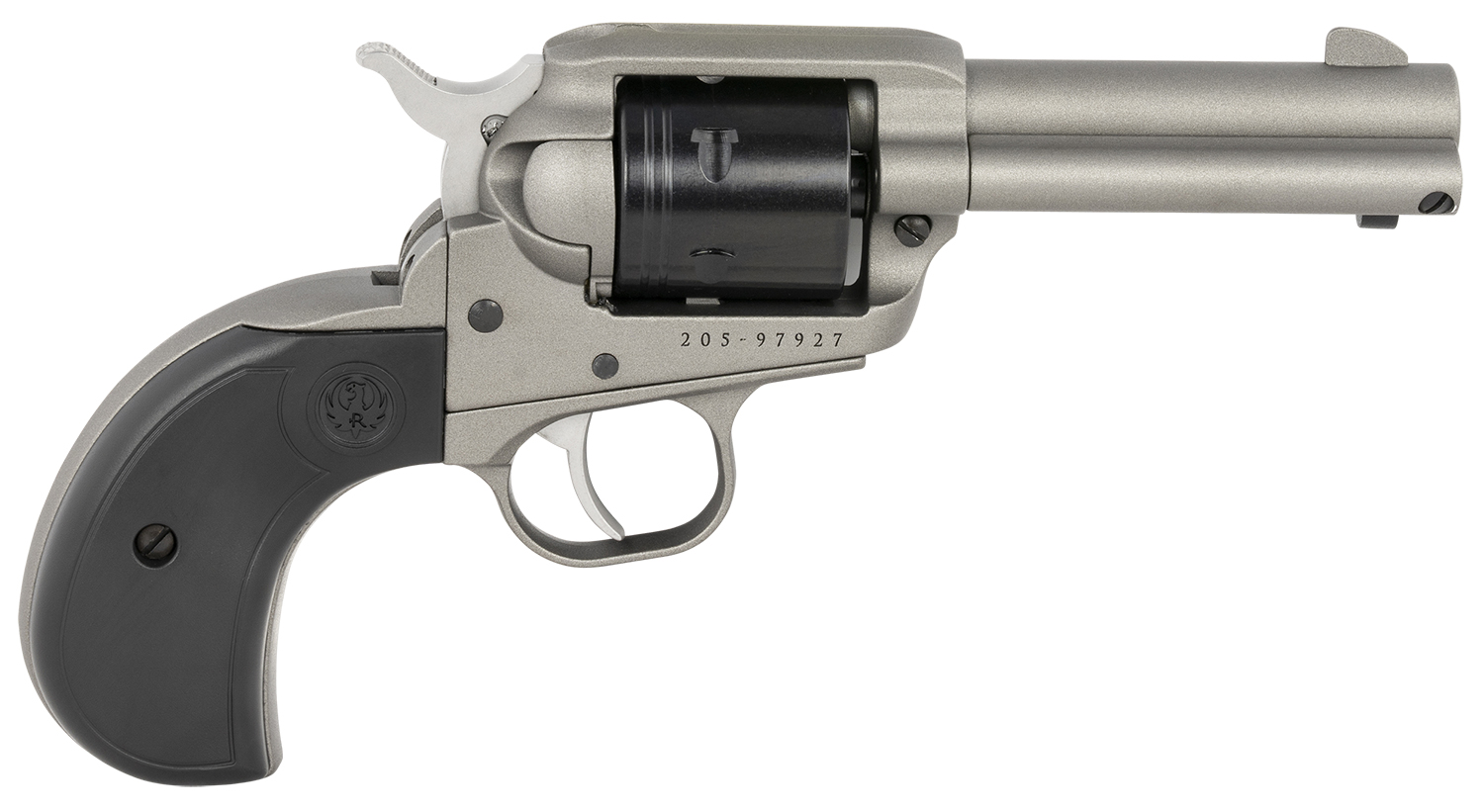 Ruger 2016 Wrangler  22 LR 6 Shot 3.75" Silver Cerakote Steel Barrel, Silver Cerakote Aluminum Frame, Black Cerakote Cylinder, Black Birdshead Grip, Exposed Hammer