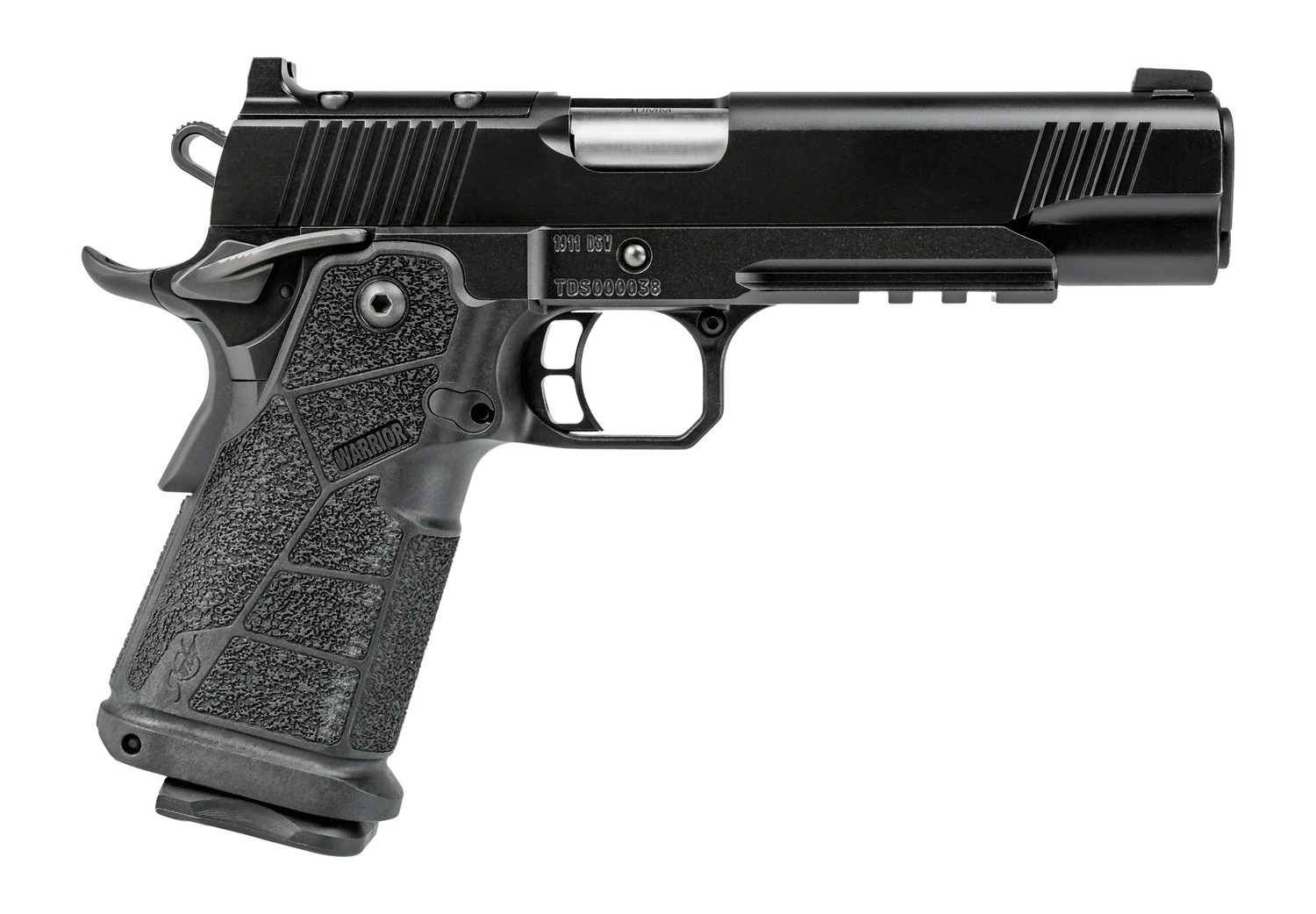 Kimber Mfg, Inc 3600300 DS Warrior  45 ACP 13+1 5" Matte Stainless Barrel, KimPro Black Optic Cut/Serrated Slide, Black Stainless Steel Frame w/Beavertail & Picatinny Rail, Black Carbon Fiber Grip, Am