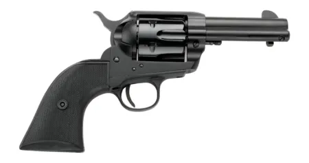 Pietta PFI9ALLOYAS312CB Alloy 9mm Luger 6 Shot 3.50" Matte Black Alloy Steel Barrel & Frame, Black Checkered Grip