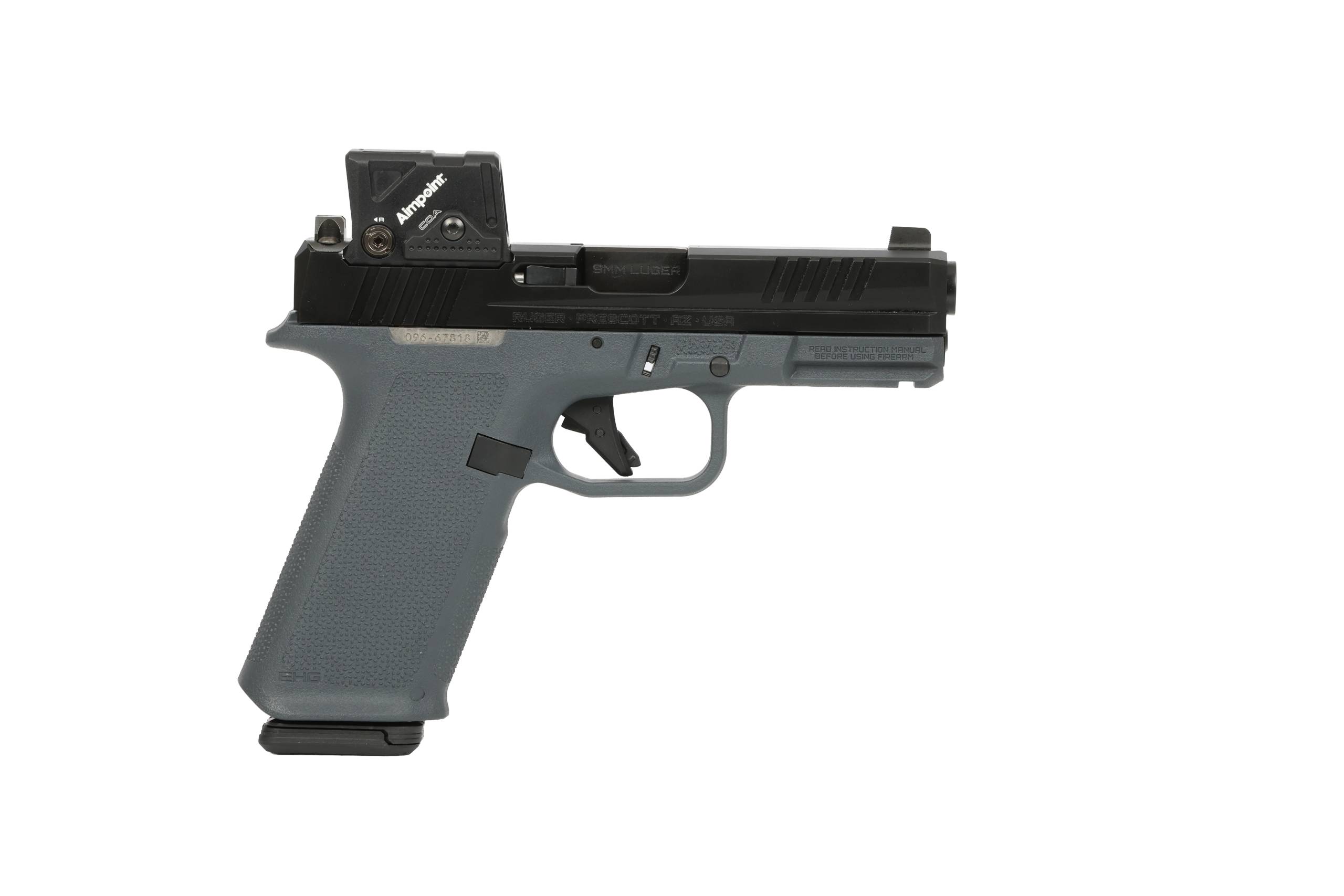 RUGER RXM 9MM BLK/GRAY 17+1 4" COA