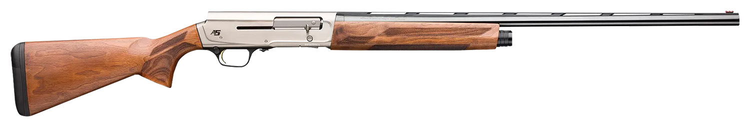 Browning 0119035005 A5 Upland Sweet Sixteen 16 Gauge Semi-Auto 2.75" 4- 2.75" Shells 26" Gloss Blued Vent Rib Barrel, Brushed Nickel Aluminum Alloy Receiver, Fixed Turkish Walnut Stock