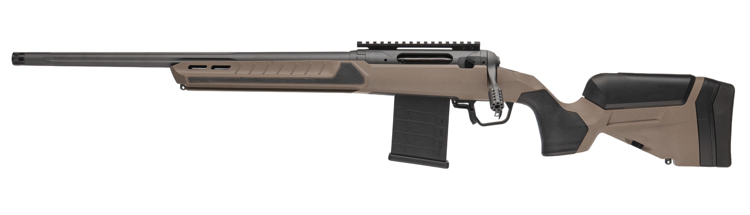 Savage Arms 32691 110 Core Tactical Full Size 300 AAC Blackout 10+1 16.50" Medium Heavy Fluted Barrel, Arca Rail Forend, Coyote Tan AccuStock w/AccuFit V2 Synthetic Stock, Left Hand