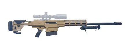 HM Defense HM50MAX50BMGFDE HM50 Max 50 BMG 10+1 29.25" Black Match Grade Threaded Barrel, FDE Cerakote Aluminum Receiver w/Picatinny Rail, M-LOK Handguard, Picatinny Rail/Arca Rail Forend, Adj Cheekpi