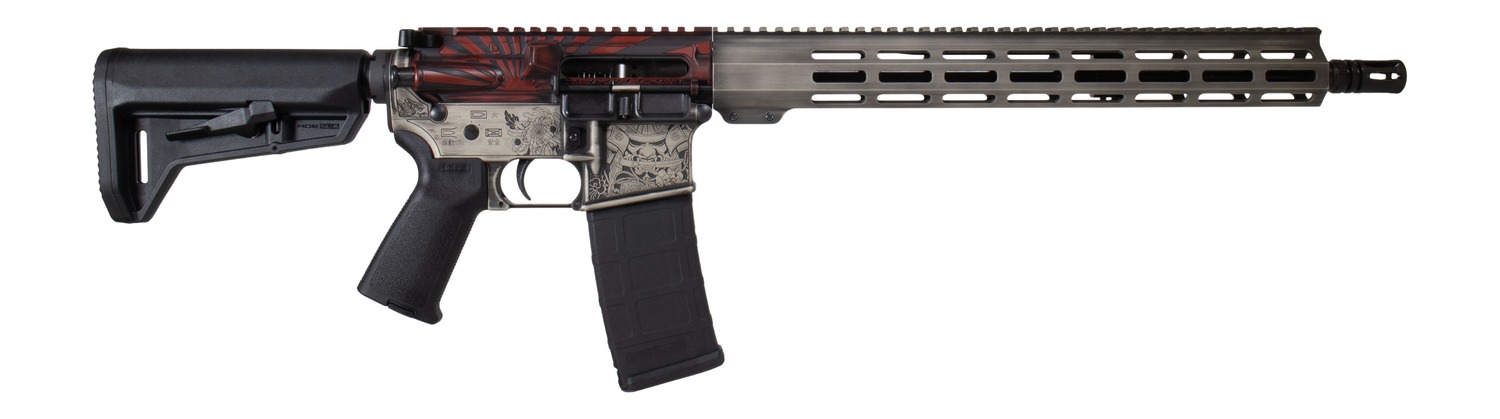 Shark Coast Tactical 300-054-1000-04 Bushido  5.56 NATO 30+1 16" Black Nitride Threaded Barrel, Engraved Aluminum Receiver w/Picatinny Rail, M-LOK Handguard, Magpul Collapsible Black Polymer Stock, Ma