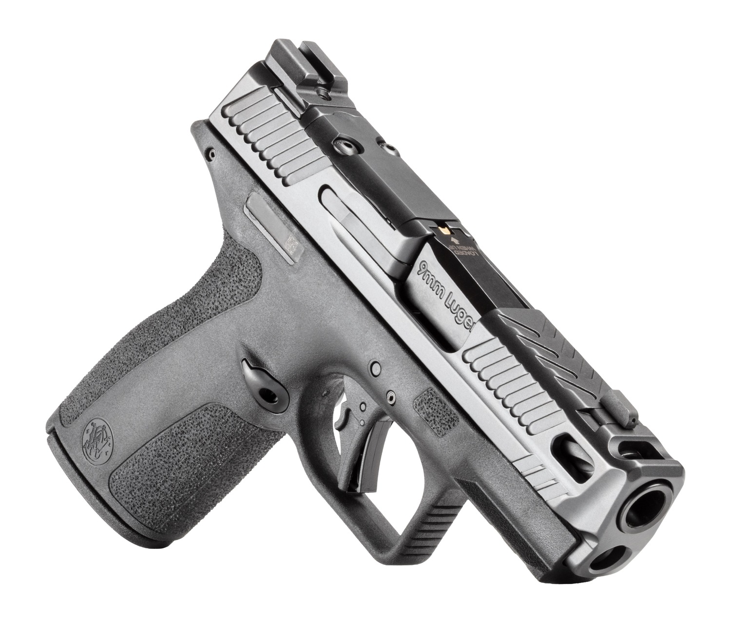 Smith & Wesson 14775 M&P9 Shield X Sub-Compact Frame 9mm Luger 10+1 3.60" Black Armornite Fluted Ported Barrel, Black Armornite Stainless Steel Optic Ready/Serrated Slide, Black Polymer Frame w/Picati