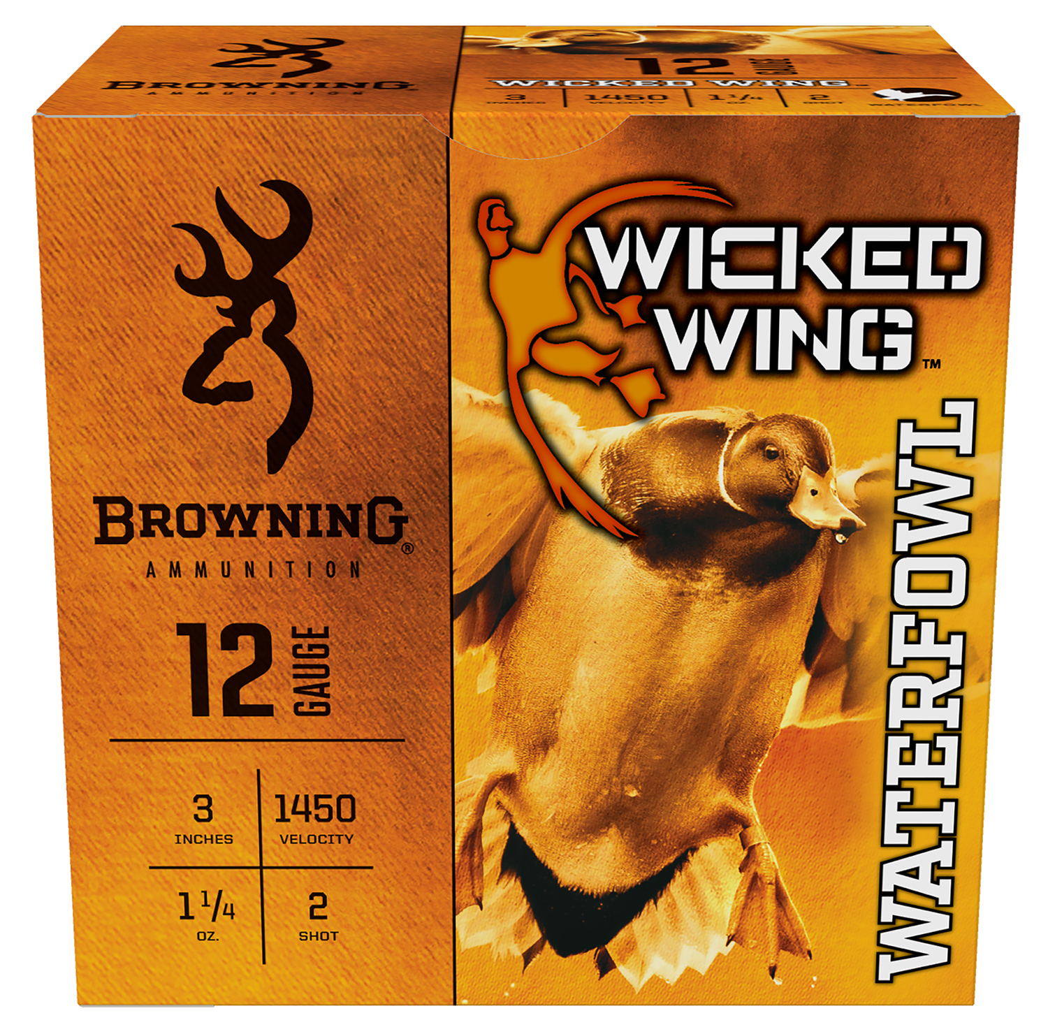 Browning Ammo B193421232 Wicked Wing  12Gauge 3" 1 1/4oz 2Shot 25 Per Box/10 Case