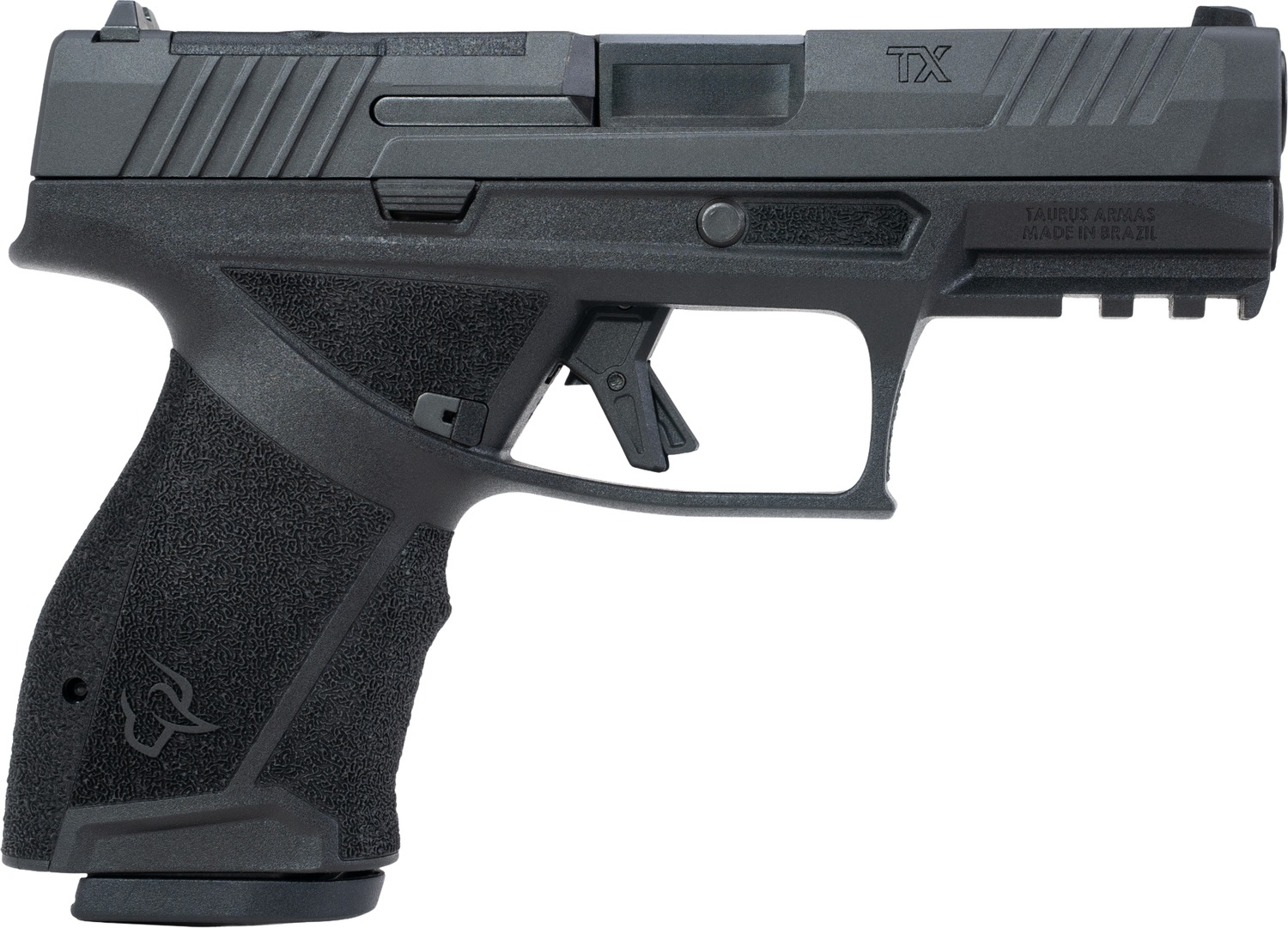 Taurus  TX 9  Compact 9mm Luger 10+1 4" Black Barrel, Black Nitride Alloy Steel Optic Ready/Serrated Slide, Black Stainless Steel Frame w/Picatinny Rail, Interchangeable Backstrap Grip