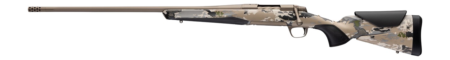 Browning 036125211 X-Bolt 2 Speed Full Size 243 Win 4+1 22" Smoked Bronze Cerakote Fluted Threaded Barrel & Steel Drilled & Tapped Receiver, Ovix Camo w/Black Overmold Adj Vari-Tech Synthetic Stock, L