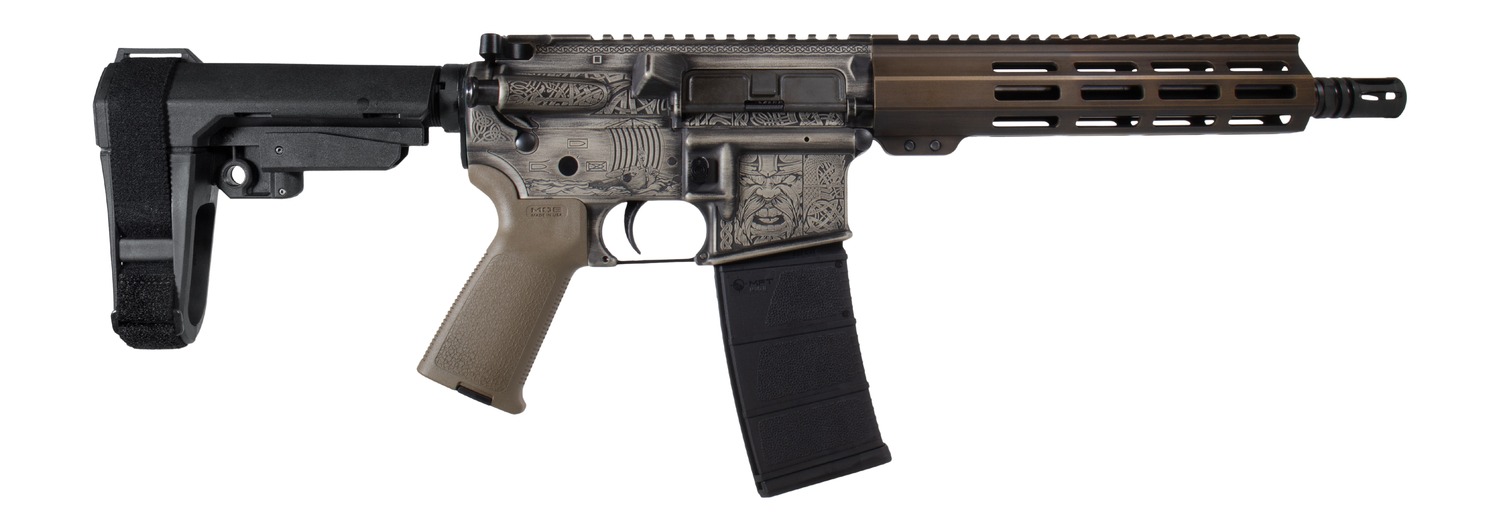 Shark Coast Tactical SCC07527VIK-P Viking 5.56 NATO 30+1 10.50" Black Nitride Threaded Barrel, Aluminum Receiver w/Picatinny Rail, M-LOK Handguard, Polymer SB Tactical SBA3 Brace, Magpul MOE Grip, Rig