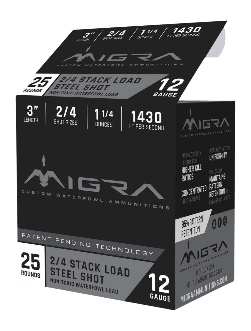MIGRA M12AS24   12G 3"     2-4SHT 1.25       25/10