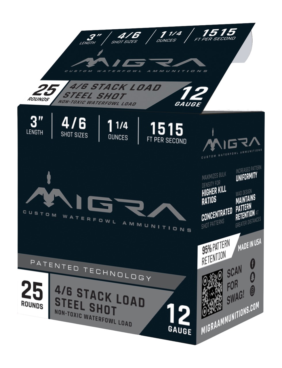 MIGRA M12AS46   12G 3"     4-6SHT 1.25       25/10