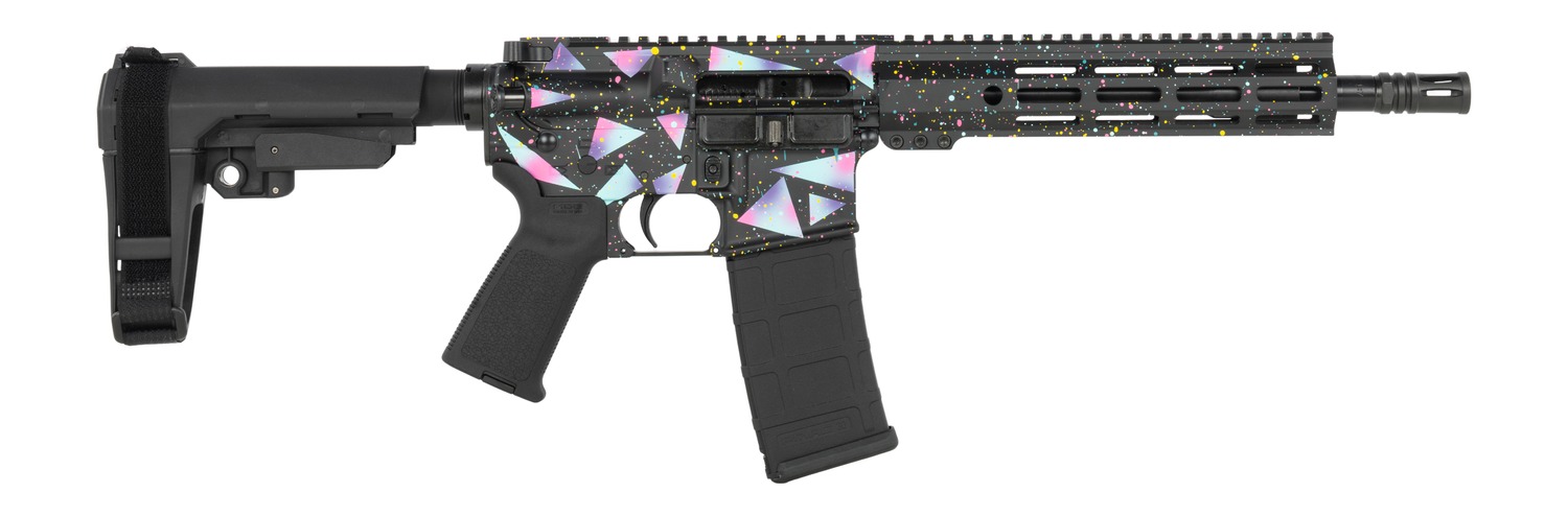 Shark Coast Tactical SCC07237MIA-P Miami  5.56 NATO 30+1 10.50" Black Nitride Threaded Barrel, Aluminum Receiver w/Picatinny Rail, M-LOK Handguard, Polymer SB Tactical SBA3 Brace, Polymer Grip