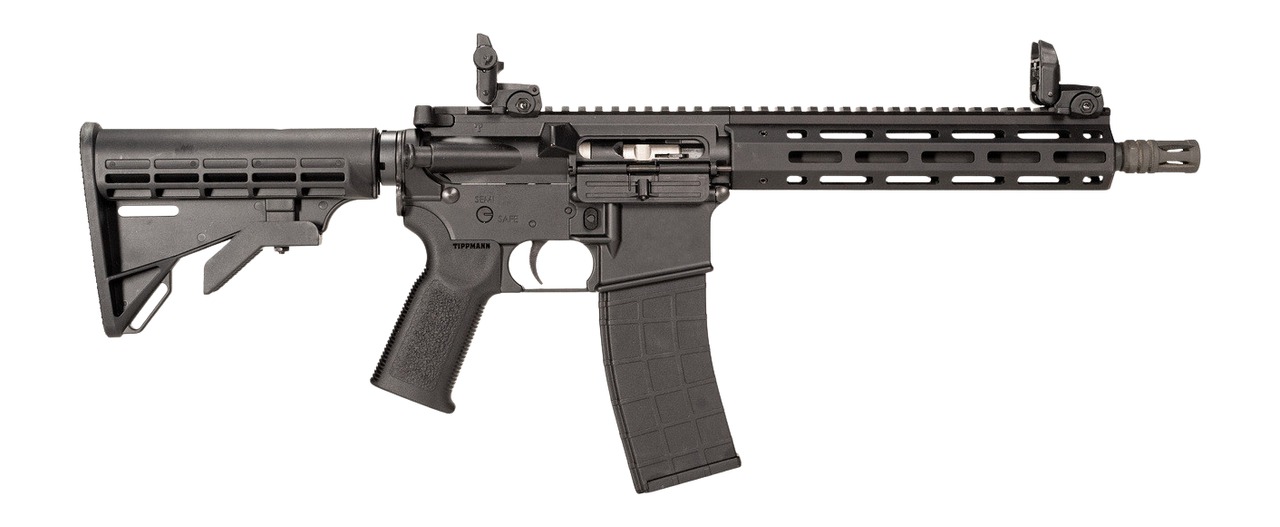 Tippmann Arms A101174 M4-22 Elite SBR 22 LR 25+1 11" Black Parkerized Threaded Barrel, Matte Black Aluminum Receiver w/Picatinny Rail, M-LOK Handguard, Adjustable Black Polymer Stock, Black Gen2 Grip