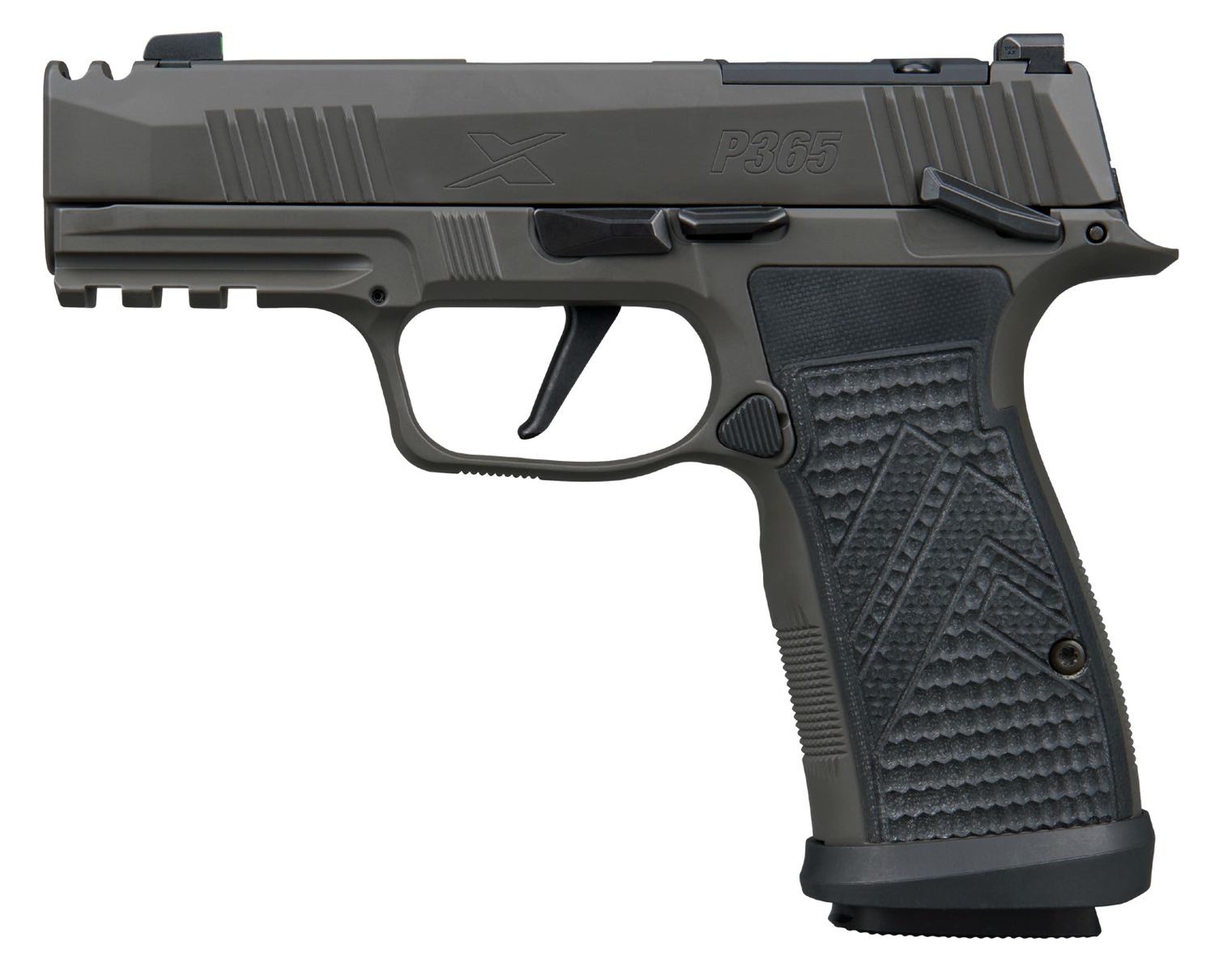 Sig Sauer 365AXGCA9LEGIONMSCA P365 AXG Legion 9mm Luger 10+1 3.10" Legion Gray Cerakote Integrated Compensator/Optic Ready/Serrated Slide, Legion Gray Cerakote Stainless Steel Frame w/Picatinny Rail,