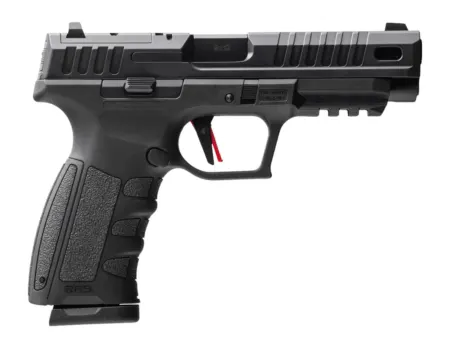 MAC 15000602 RA-9 Defense S 9mm Luger 17+1 4.75" QPQ Tenifer Cerakote Steel Lightening Cut/Optic Ready Slide, Tenifer QPQ Polymer Frame w/Picatinny Rail, Polymer Grip, RMR Footprint, Ambidextrous