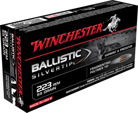 Winchester Ammo SBST223B Ballistic Silvertip  223Rem 55gr Fragmenting Polymer Tip 20 Per Box/10 Case