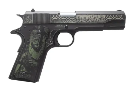 Tisas Arms Customs 10100518AA7 1911 A1 Service Warrior ports South Exclusive 45 ACP 7+1 5" Carbon Steel Serrated Slide & Frame w/Beavertail